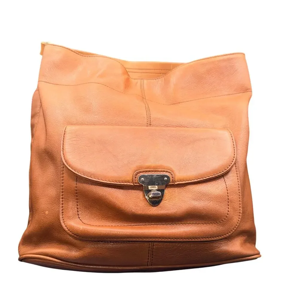 Banana Republic Melissa Hobo Cognac Leather Shoulder Bag Large